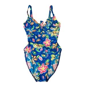 Vintage Christina Floral One-Piece Swimsuit – Made in Canada – Y2K
